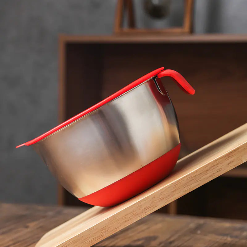 Stainless Steel Mixing Bowl with Silicone Base and Lid