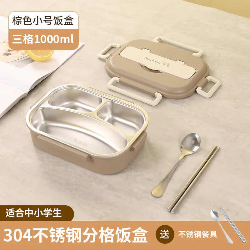 304 Stainless Steel Sealed Bento Box with Five Compartments
