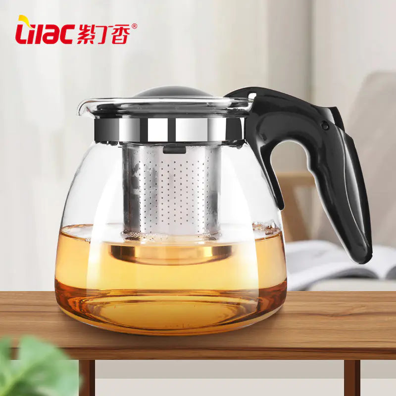 Thick Glass Large Capacity Tea Pot with Stainless Steel