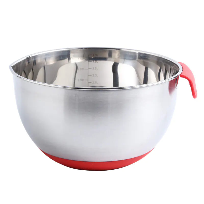 Stainless Steel Mixing Bowl with Silicone Base and Lid