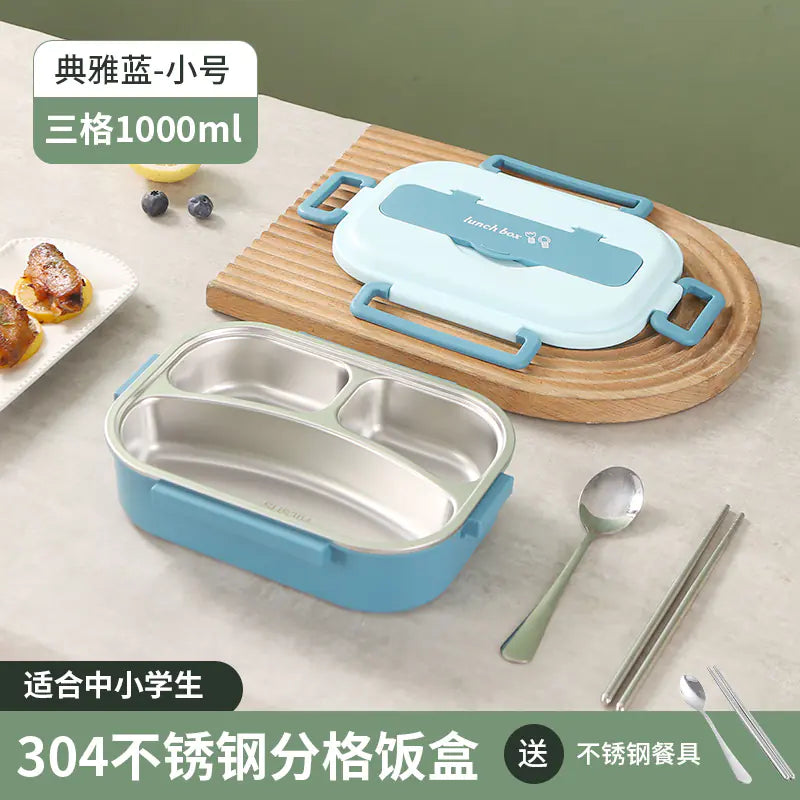 304 Stainless Steel Sealed Bento Box with Five Compartments