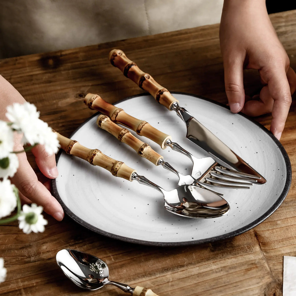 304 Stainless Steel Bamboo Style Cutlery Set (5 Pieces)