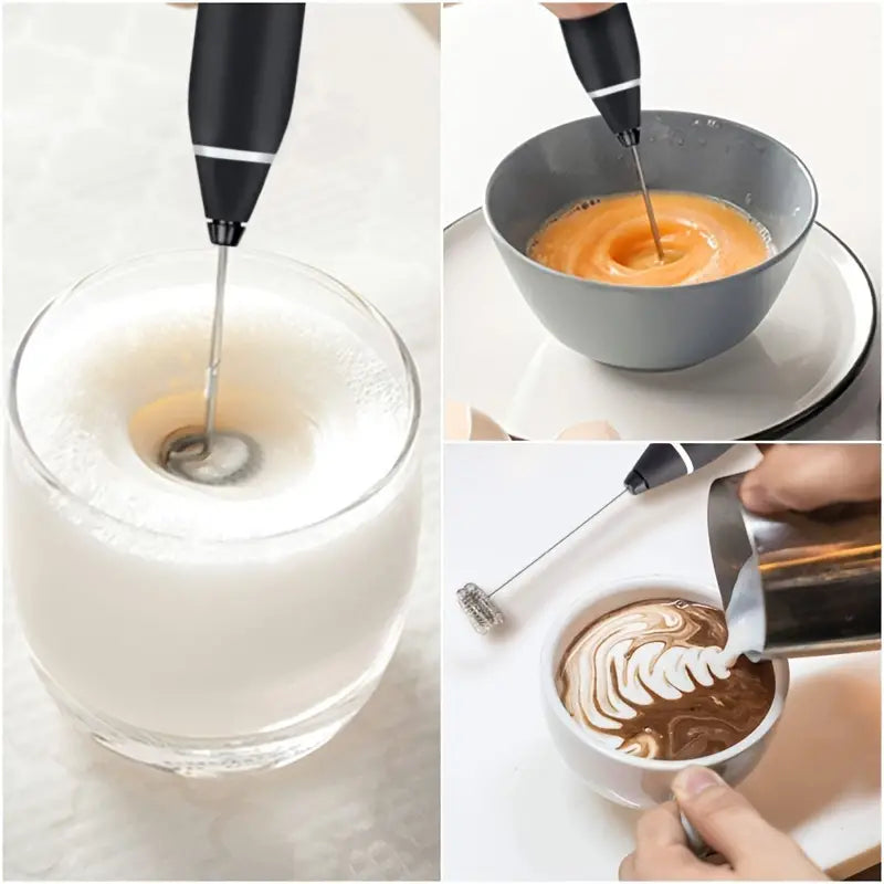 Cordless Milk Frother Set with USB Rechargeable Whisk