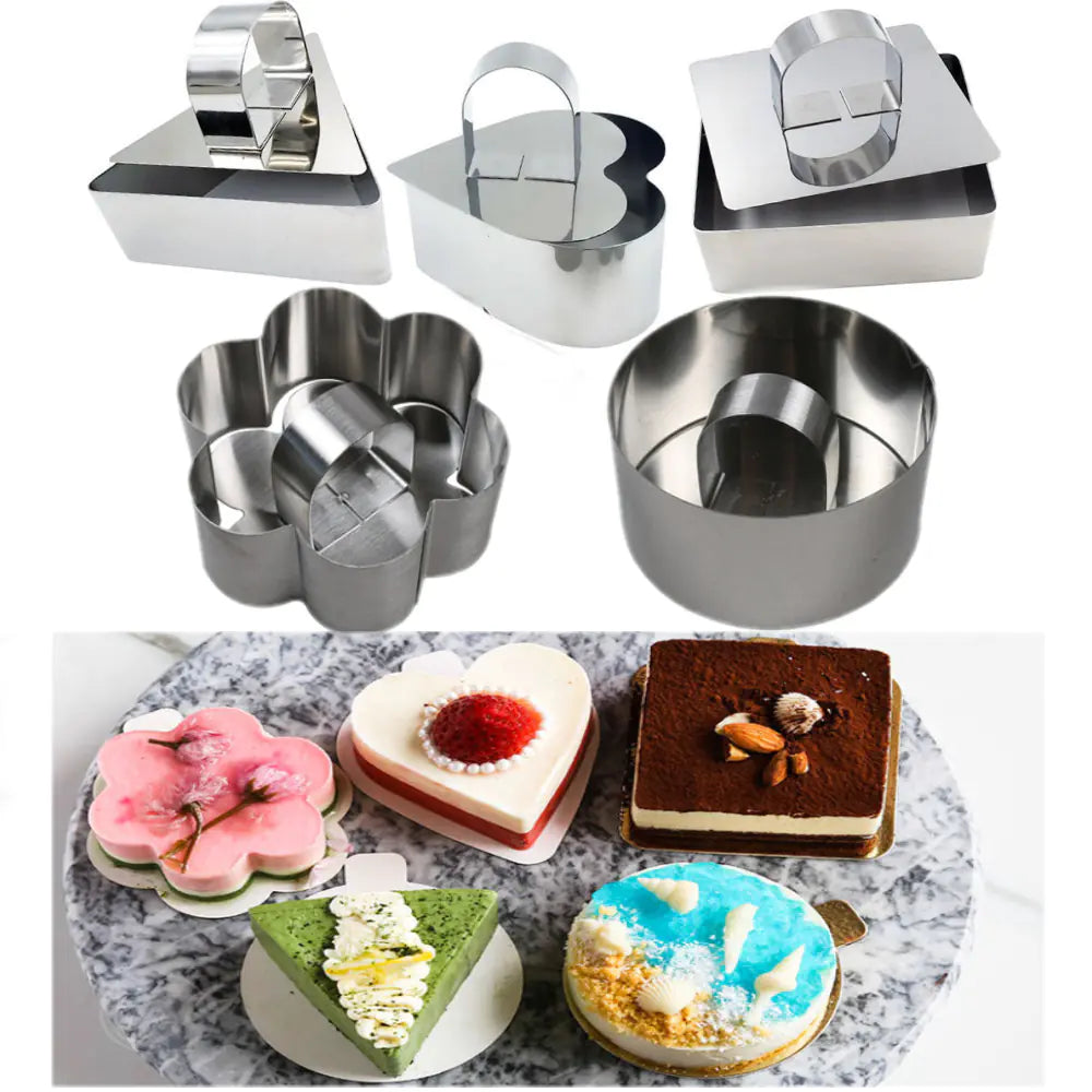 Stainless Steel Cake Ring with Press Plate and Sushi Tool